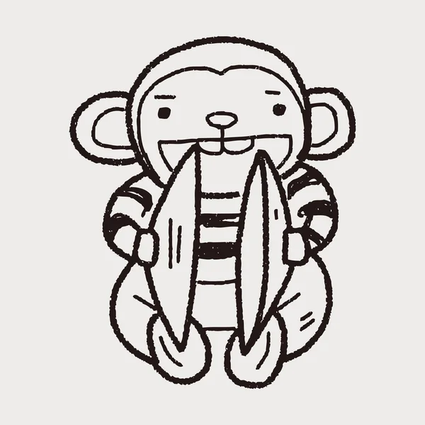 Doodle de brinquedo de macaco — Vetor de Stock