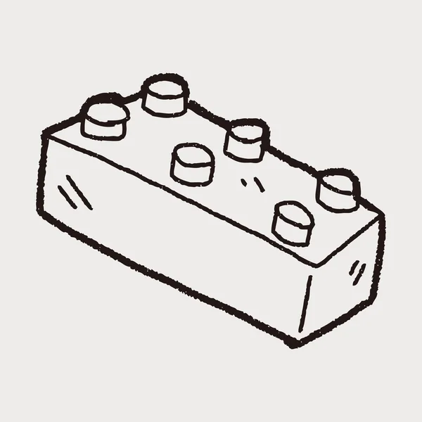 Blok hračka doodle — Stockový vektor