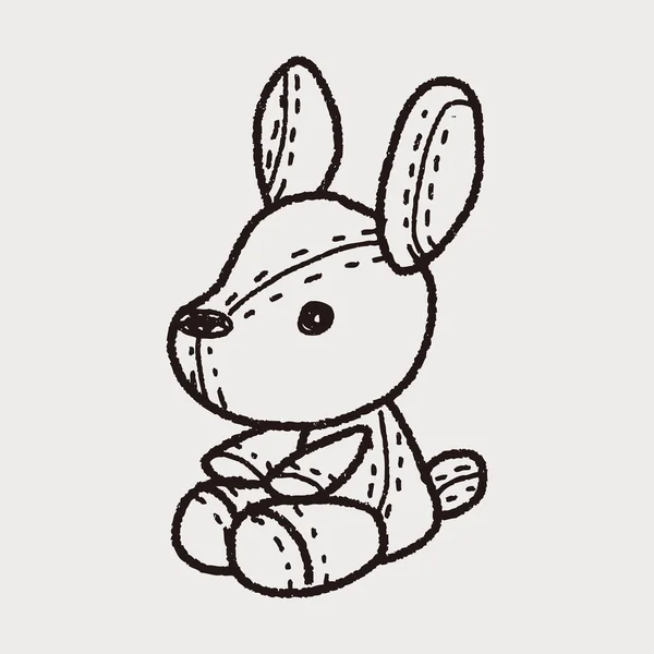 Poupée de lapin doodle — Image vectorielle