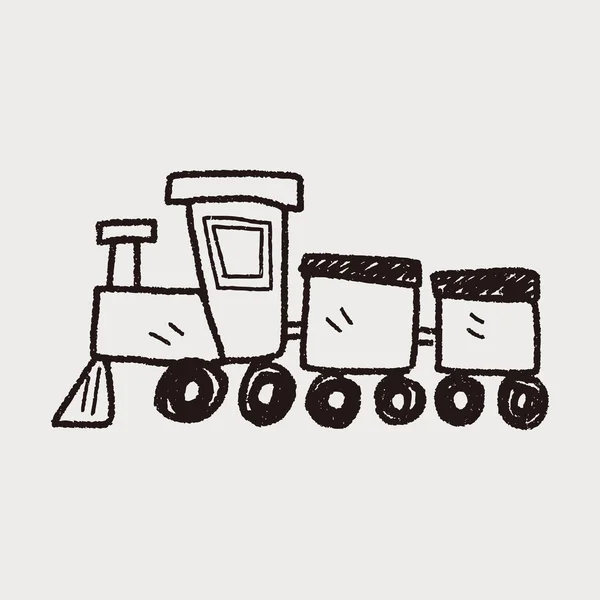 Oyuncak tren doodle — Stok Vektör
