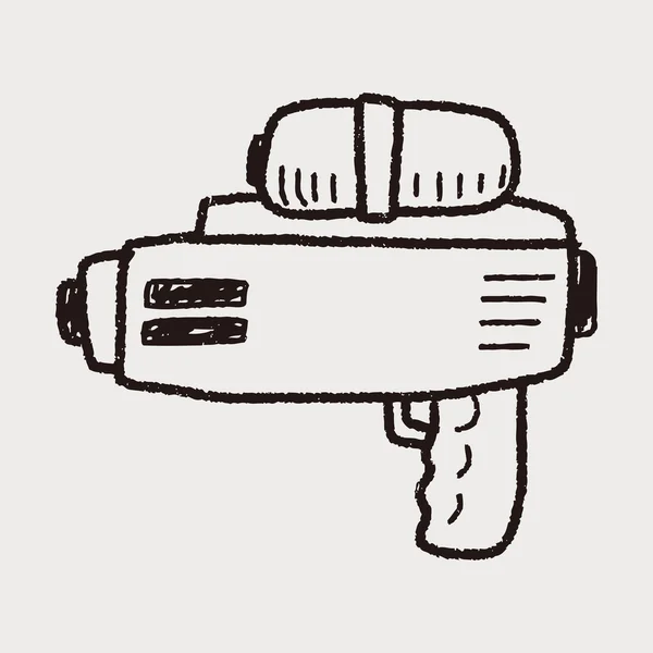 Pistola de agua doodle — Vector de stock