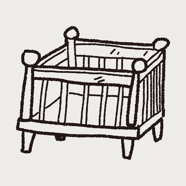 Doodle κρεβάτι μωρού — Διανυσματικό Αρχείο