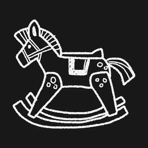 Doodle іграшковий кінь-качалка — стоковий вектор