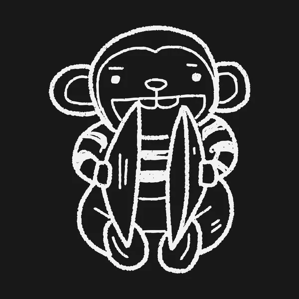 猴子玩具涂鸦 — 图库矢量图片