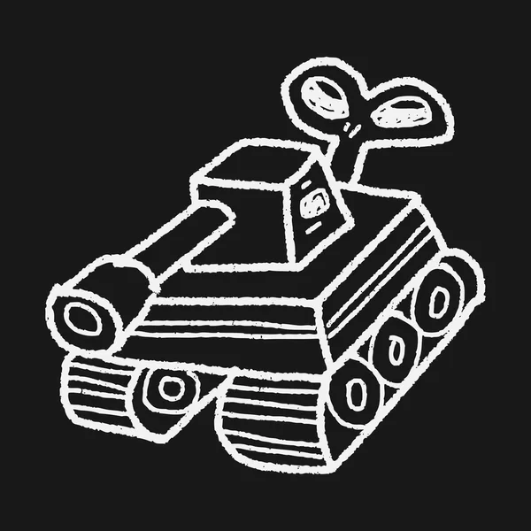 Oyuncak tank doodle — Stok Vektör