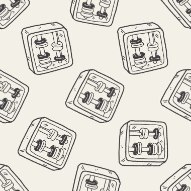 Matematik oyuncak doodle Dikişsiz desen arka plan