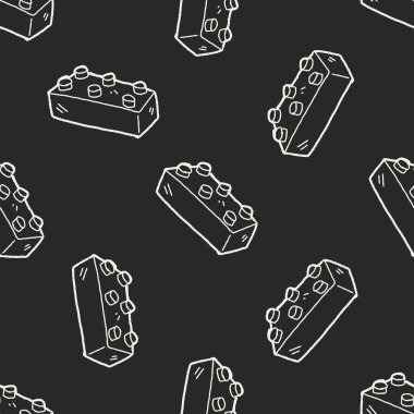 blok oyuncak doodle Dikişsiz desen arka plan
