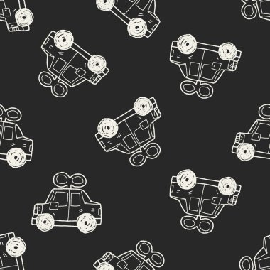 oyuncak araba doodle Dikişsiz desen arka plan