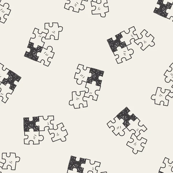 Jigsaw doodle seamless pattern background — стоковый вектор