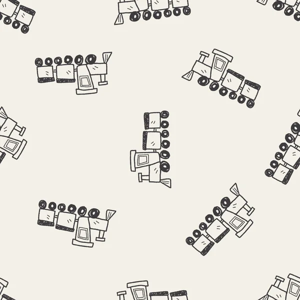 Speelgoed trein doodle naadloze patroon achtergrond — Stockvector