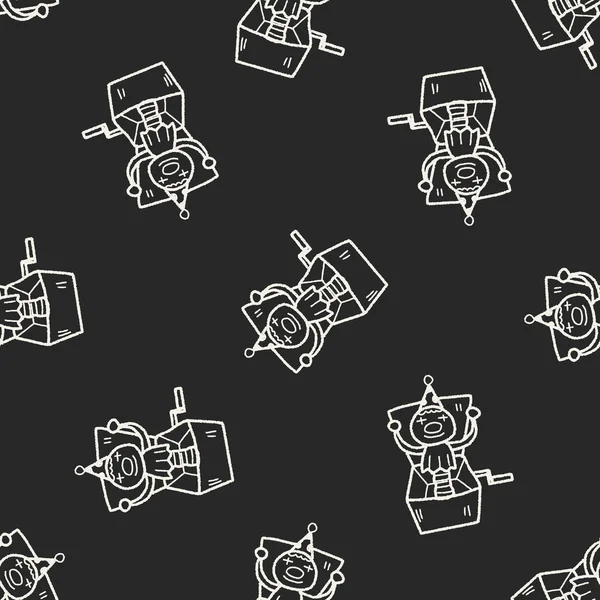 Clown box doodle seamless pattern background — стоковый вектор