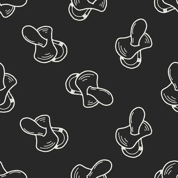 Pacifier doodle seamless pattern background — стоковый вектор