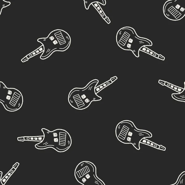 Giocattolo chitarra doodle senza soluzione di continuità modello sfondo — Vettoriale Stock