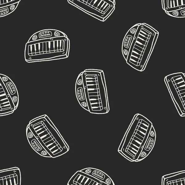 Tastatur-Doodle nahtlose Muster Hintergrund — Stockvektor