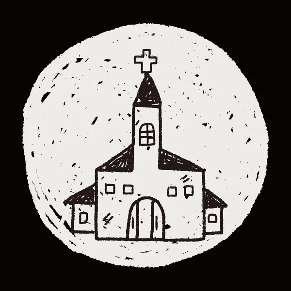 Doodle igreja — Vetor de Stock