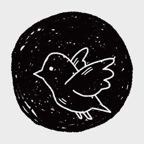 Amour oiseau gribouille — Image vectorielle