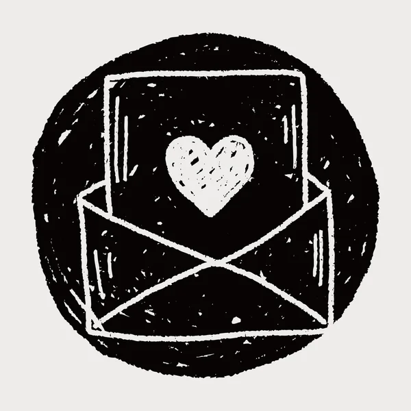 Doodle de correo de amor — Vector de stock