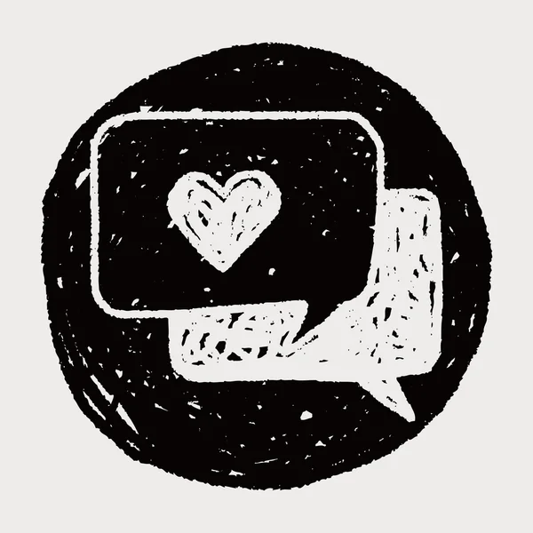 Doodle falar amor — Vetor de Stock