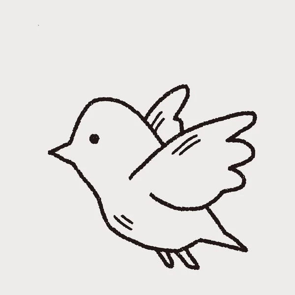 Liebe Vogel Doodle — Stockvektor