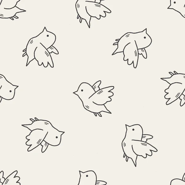 Amore uccello doodle senza soluzione di continuità modello sfondo — Vettoriale Stock