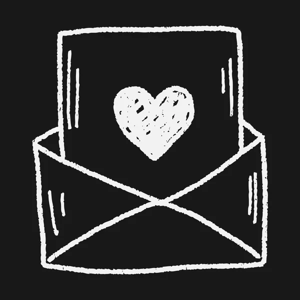 Amor doodle correio — Vetor de Stock