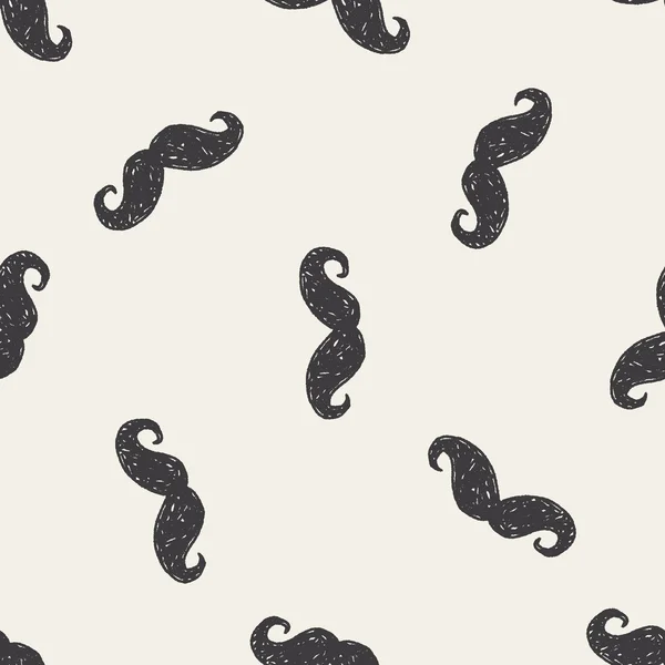 Hipster barbe doodle fond de motif sans couture — Image vectorielle