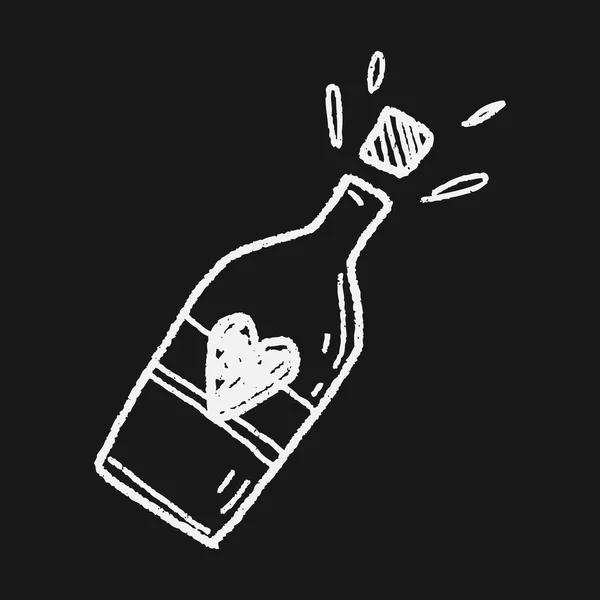 Svatební víno doodle — Stockový vektor