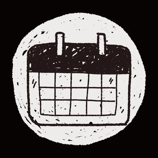 Μηνιαίο ημερολόγιο doodle σχέδιο — Διανυσματικό Αρχείο