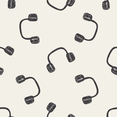 Doodle kulaklık Dikişsiz desen arka plan