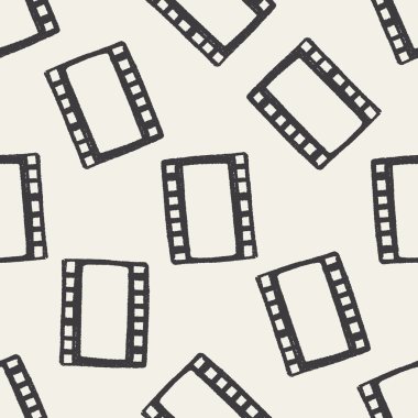Doodle Film Dikişsiz desen arka plan
