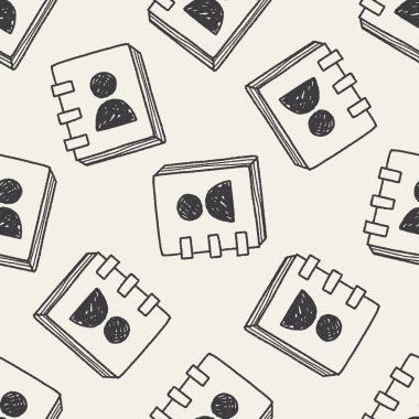 kitap doodle çizim Dikişsiz desen arka plan başvurun