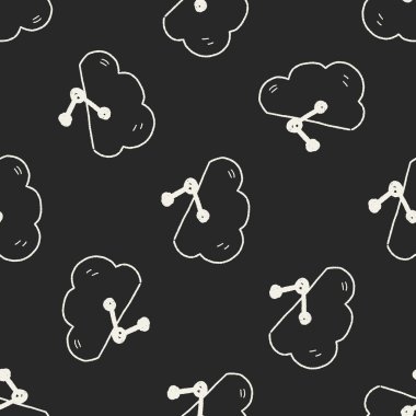 Internet bulut doodle çizim Dikişsiz desen arka plan
