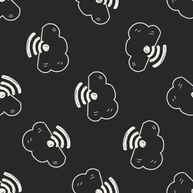 Internet bulut doodle çizim Dikişsiz desen arka plan