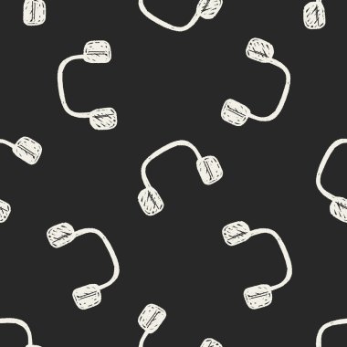 Doodle kulaklık Dikişsiz desen arka plan
