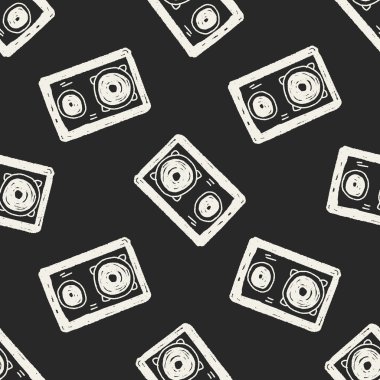 hoparlör doodle Dikişsiz desen arka plan