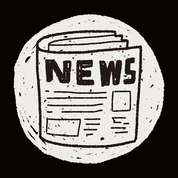 Doodle papel de noticias — Vector de stock