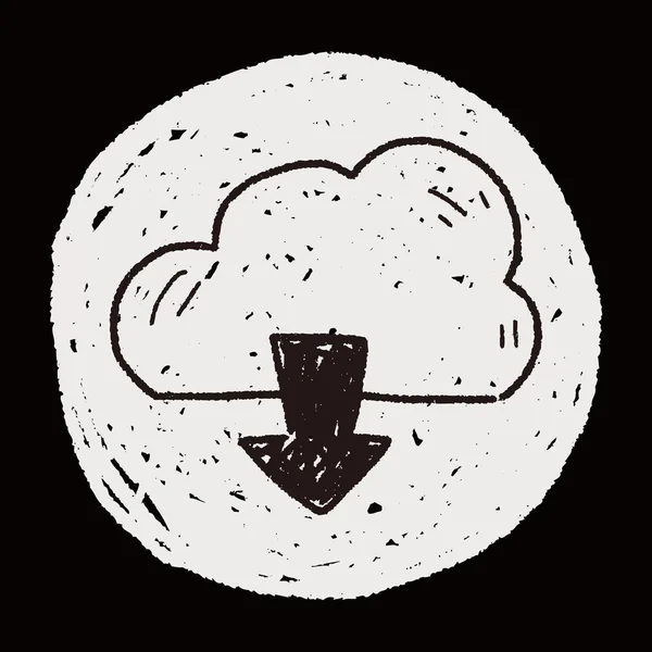 Dessin de doodle nuage internet — Image vectorielle