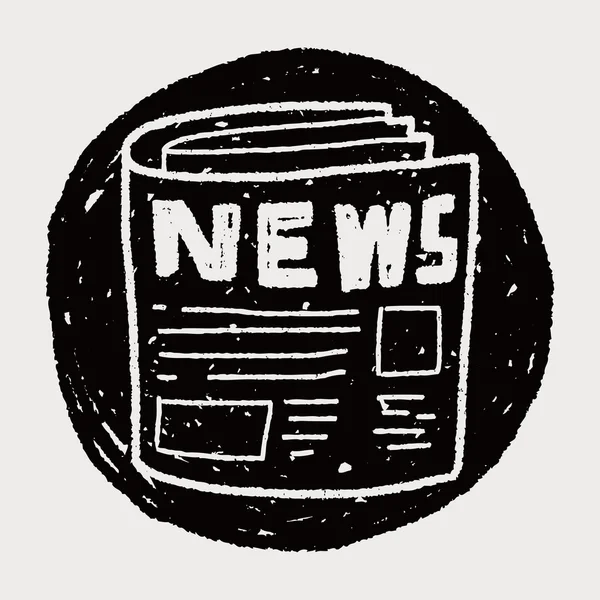 Doodle papel de noticias — Vector de stock