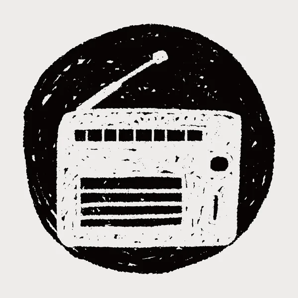 Dibujo de garabato de radio — Vector de stock