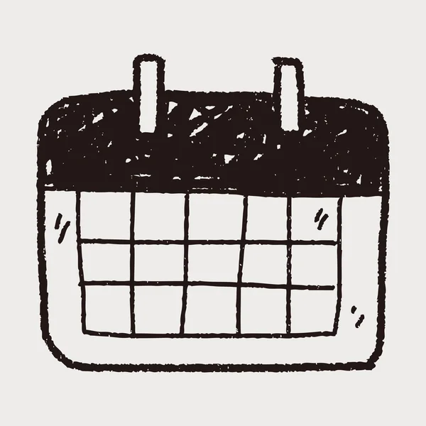 Månatliga kalender doodle ritning — Stock vektor
