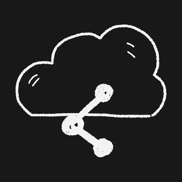 Dessin de doodle nuage internet — Image vectorielle