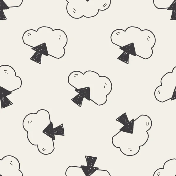 Internet cloud doodle drawing seamless pattern background — Stock Vector