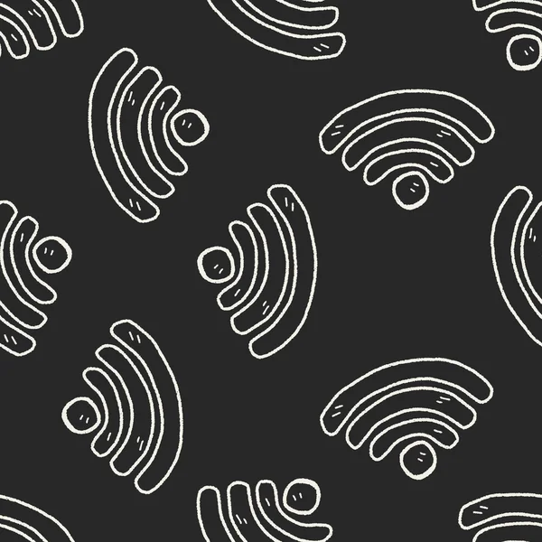 Doodle wifi sin costura patrón de fondo — Vector de stock