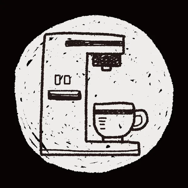 Kaffeemaschinen-Doodle — Stockvektor