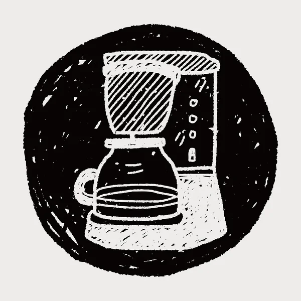 Kaffeemaschinen-Doodle — Stockvektor