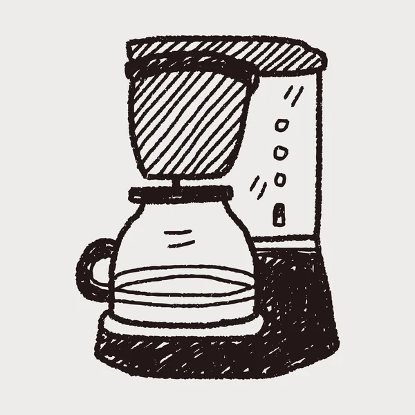 Kaffebryggare doodle — Stock vektor