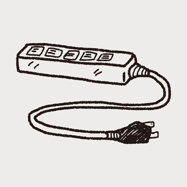Uzatma kablosu doodle — Stok Vektör