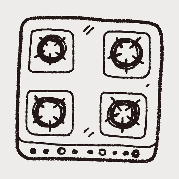 Gas-kookplaat doodle — Stockvector