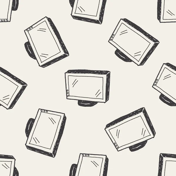 TV doodle naadloze patroon achtergrond — Stockvector