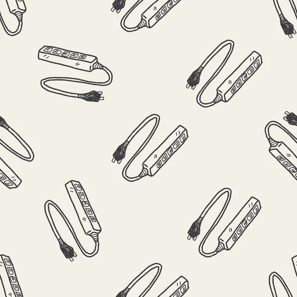 Rallonge cordon doodle fond de motif sans couture — Image vectorielle